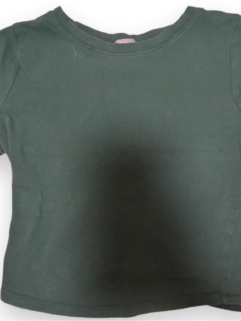 Tilly's Dark Green Cropped Crewneck Top
